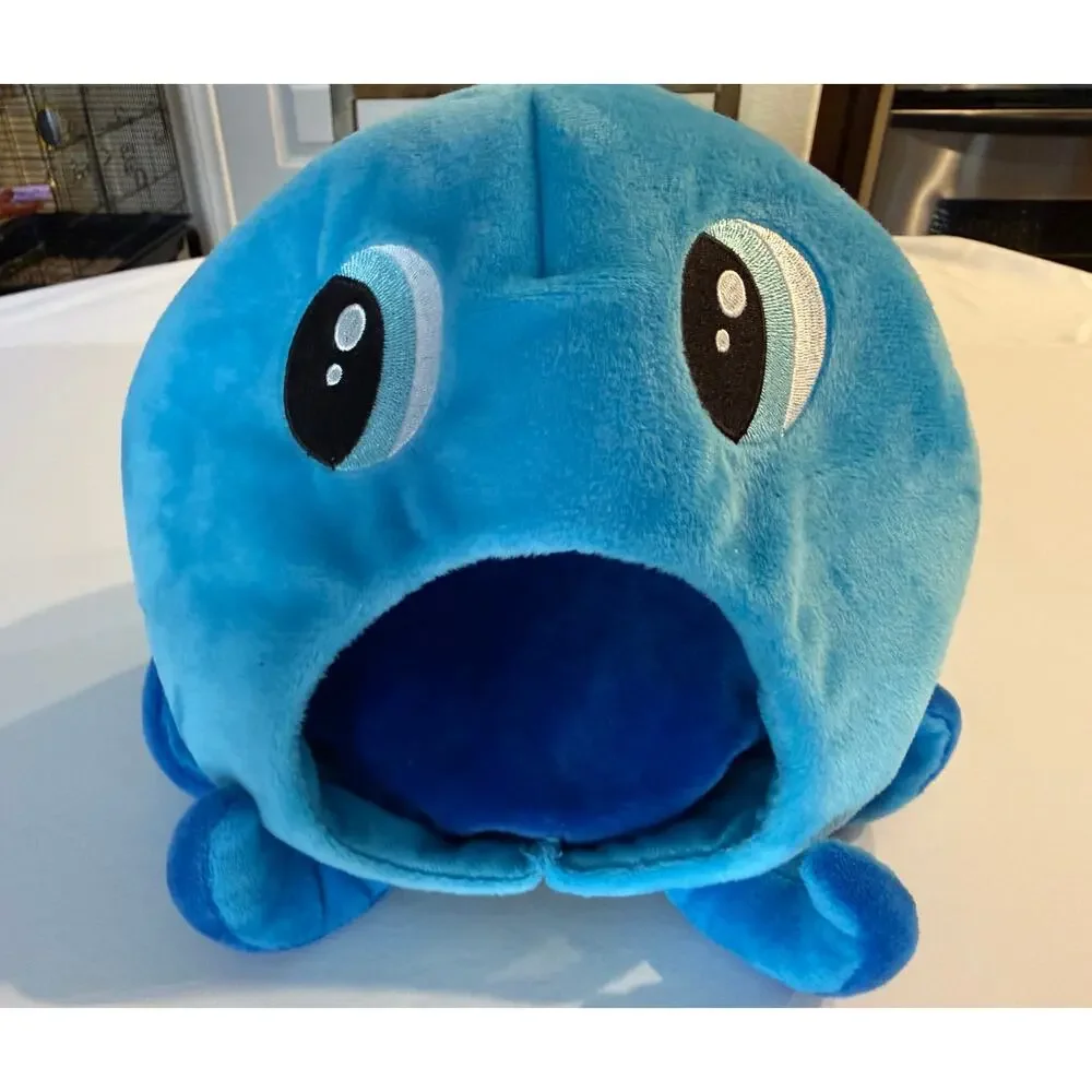 Cute Plush Octopus Small Animal Hideout Bed Hamster Cave Blue 9x8